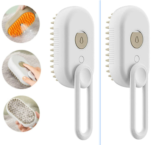 3-in-1 Electric Pet Steam Brush – Groom, Spray & Massage
