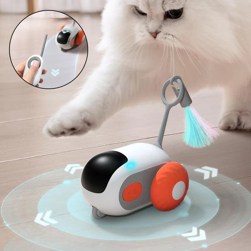 Remote Control Self-Moving Cat Toy Car – USB Rechargeable Interactive Pet Toy