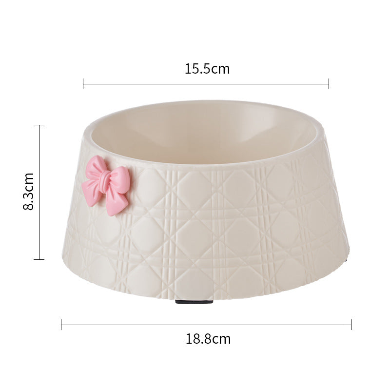 Princess Pet Feeding Bowl – Bowknot Diamond Design