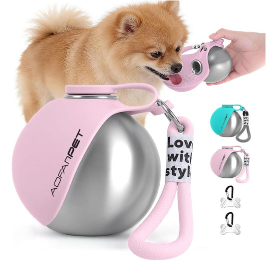 Portable Pet Water Bottle with Bowl for Dogs