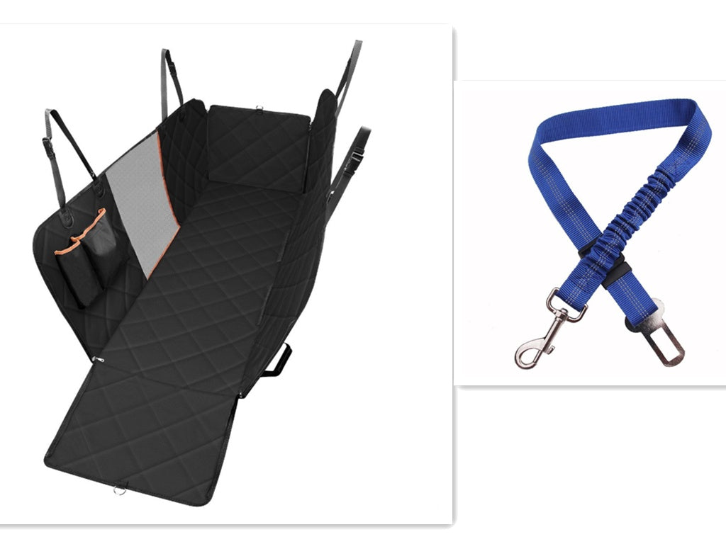 Dog Car Seat Cover Hammock with Mesh & Zipper