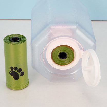 Portable 3-in-1 Pet Water Bottle with Food Feeder & Poop Dispenser, Leak-Proof
