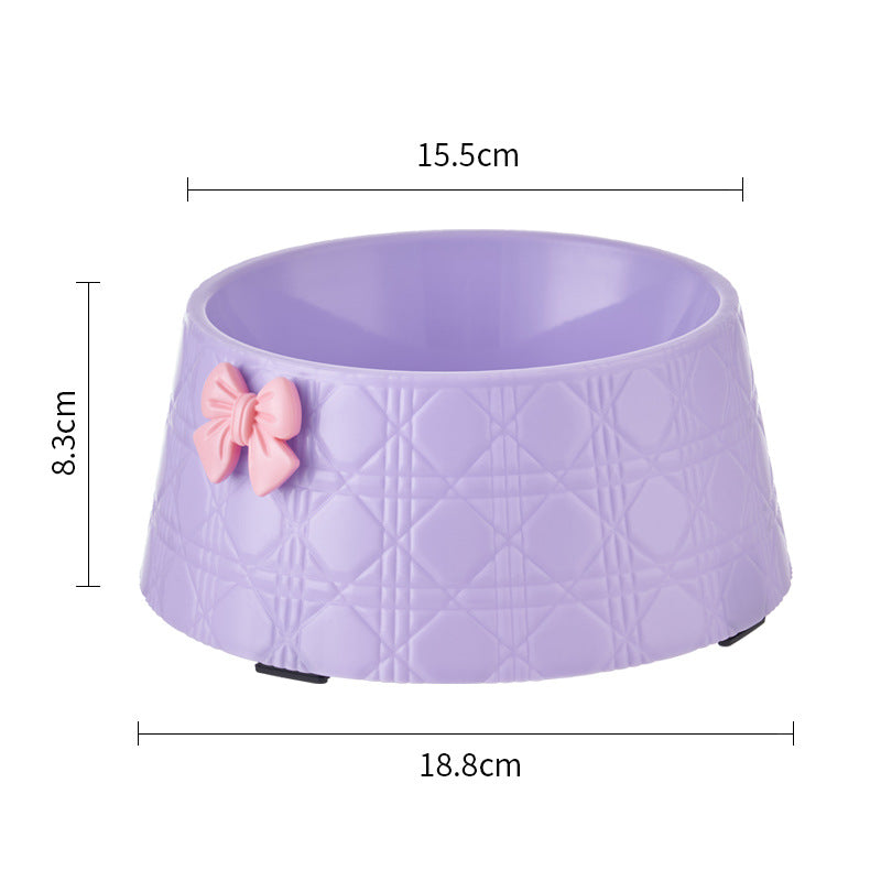 Princess Pet Feeding Bowl – Bowknot Diamond Design