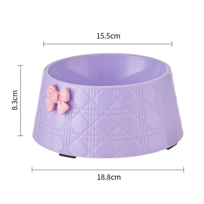 Princess Pet Feeding Bowl – Bowknot Diamond Design