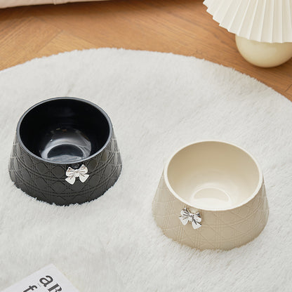 Princess Pet Feeding Bowl – Bowknot Diamond Design