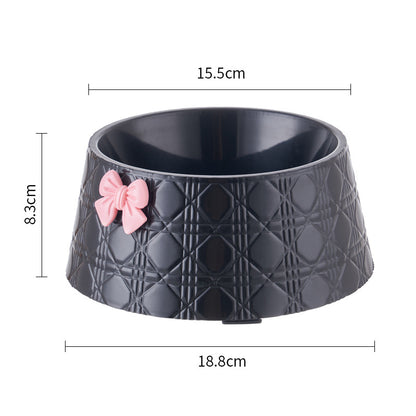 Princess Pet Feeding Bowl – Bowknot Diamond Design