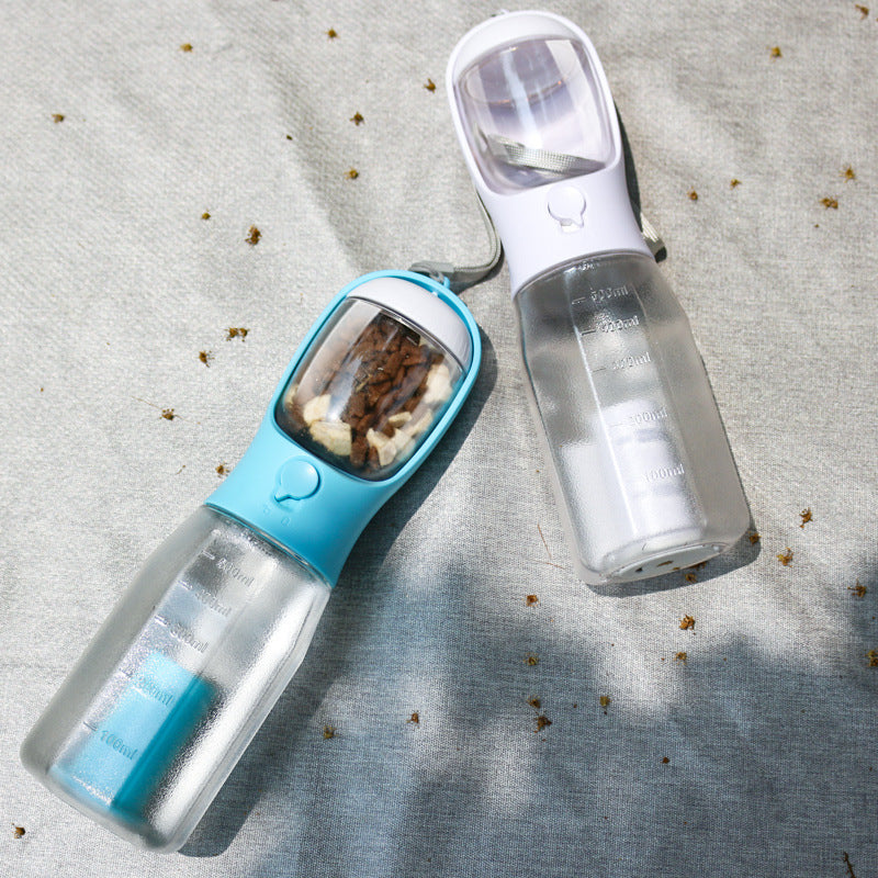 Portable 3-in-1 Pet Water Bottle with Food Feeder & Poop Dispenser, Leak-Proof