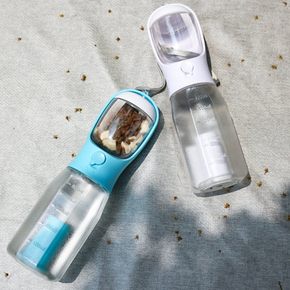 Portable 3-in-1 Pet Water Bottle with Food Feeder & Poop Dispenser, Leak-Proof
