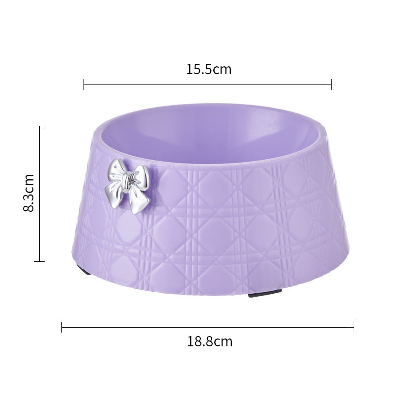 Princess Pet Feeding Bowl – Bowknot Diamond Design
