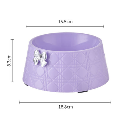 Princess Pet Feeding Bowl – Bowknot Diamond Design