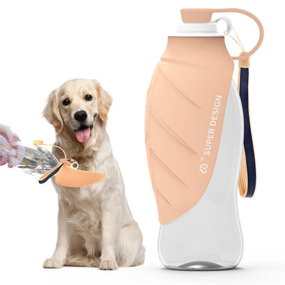 Superdesign Large Capacity Foldable Dog Water Bottle - Portable Design, Leak-Proof and Durable Material, Ergonomic Handle and Strap, 20 Ounces Suitable for Camping, Hiking, Outdoor Adventures, Pet Hydration Equipment, Stylish