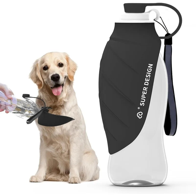 Superdesign Large Capacity Foldable Dog Water Bottle - Portable Design, Leak-Proof and Durable Material, Ergonomic Handle and Strap, 20 Ounces Suitable for Camping, Hiking, Outdoor Adventures, Pet Hydration Equipment, Stylish