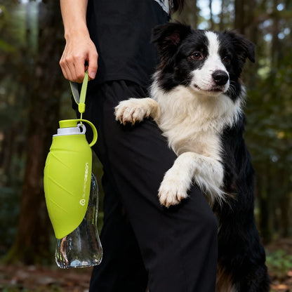 Superdesign Large Capacity Foldable Dog Water Bottle - Portable Design, Leak-Proof and Durable Material, Ergonomic Handle and Strap, 20 Ounces Suitable for Camping, Hiking, Outdoor Adventures, Pet Hydration Equipment, Stylish