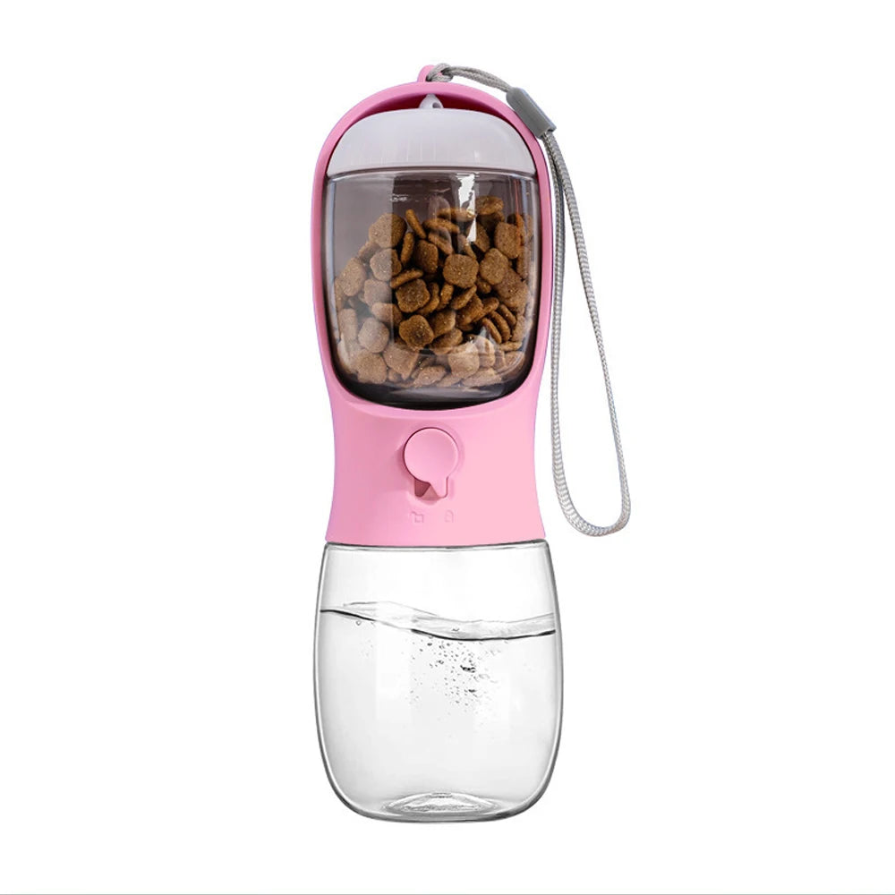 Portable Pet Water Bottle for Dogs Cats with Food Container Outdoor Water Dispenser Leak Proof Dog Cat Water Bottle