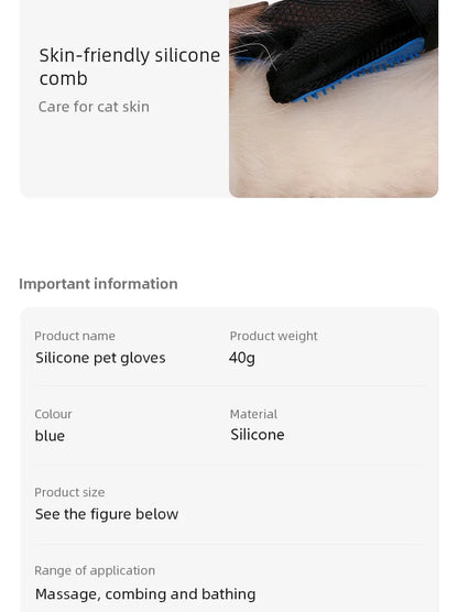 Pet Hair Removal Gloves Comb for Dog Grooming Cats and Dog Massage Bathing Cleaning and Beauty Products Gloves to Bathe Dog Home