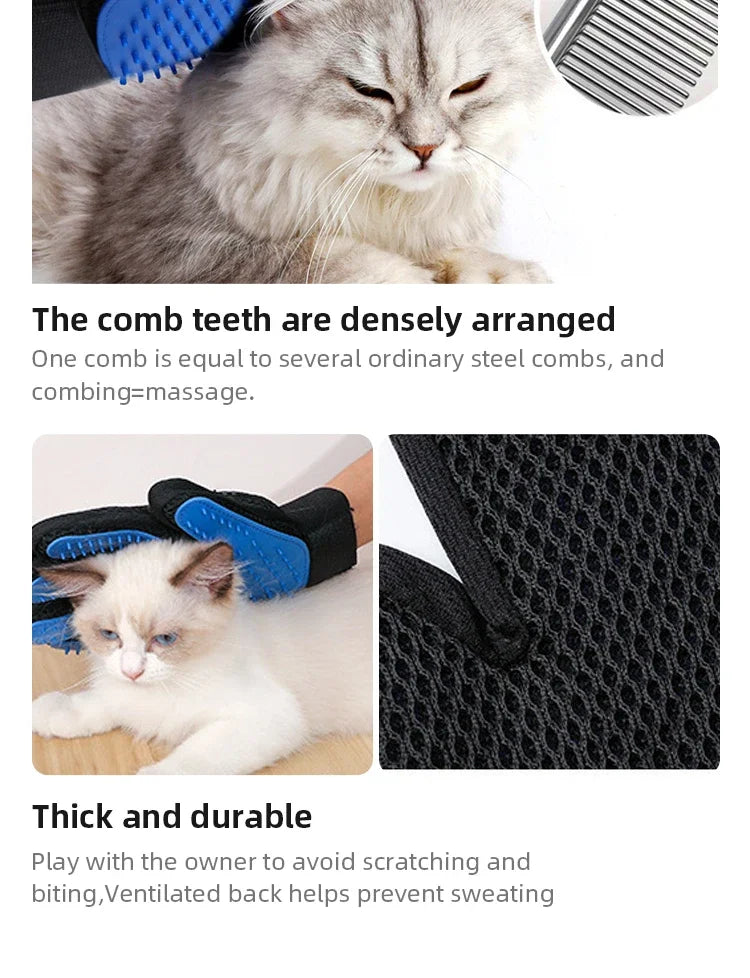 Pet Hair Removal Gloves Comb for Dog Grooming Cats and Dog Massage Bathing Cleaning and Beauty Products Gloves to Bathe Dog Home