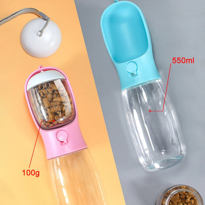 Portable Pet Water Bottle for Dogs Cats with Food Container Outdoor Water Dispenser Leak Proof Dog Cat Water Bottle