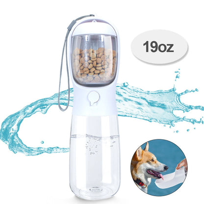 Portable Pet Water Bottle for Dogs Cats with Food Container Outdoor Water Dispenser Leak Proof Dog Cat Water Bottle