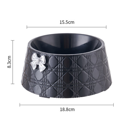 Princess Pet Feeding Bowl – Bowknot Diamond Design