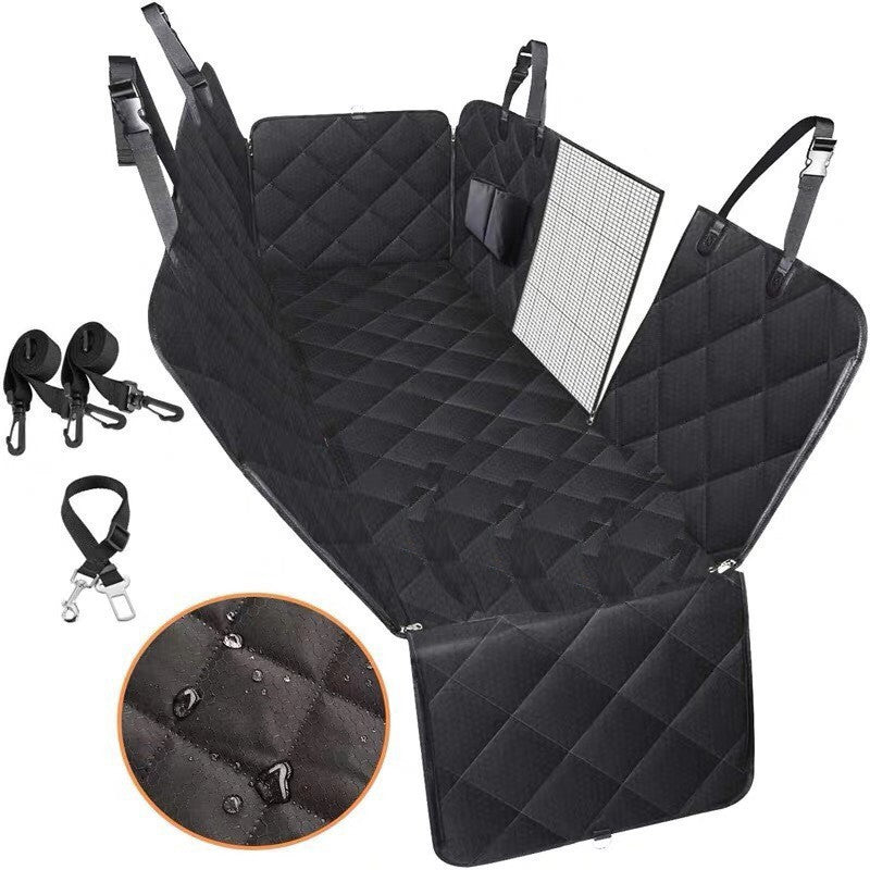 Dog Car Seat Cover Hammock with Mesh & Zipper