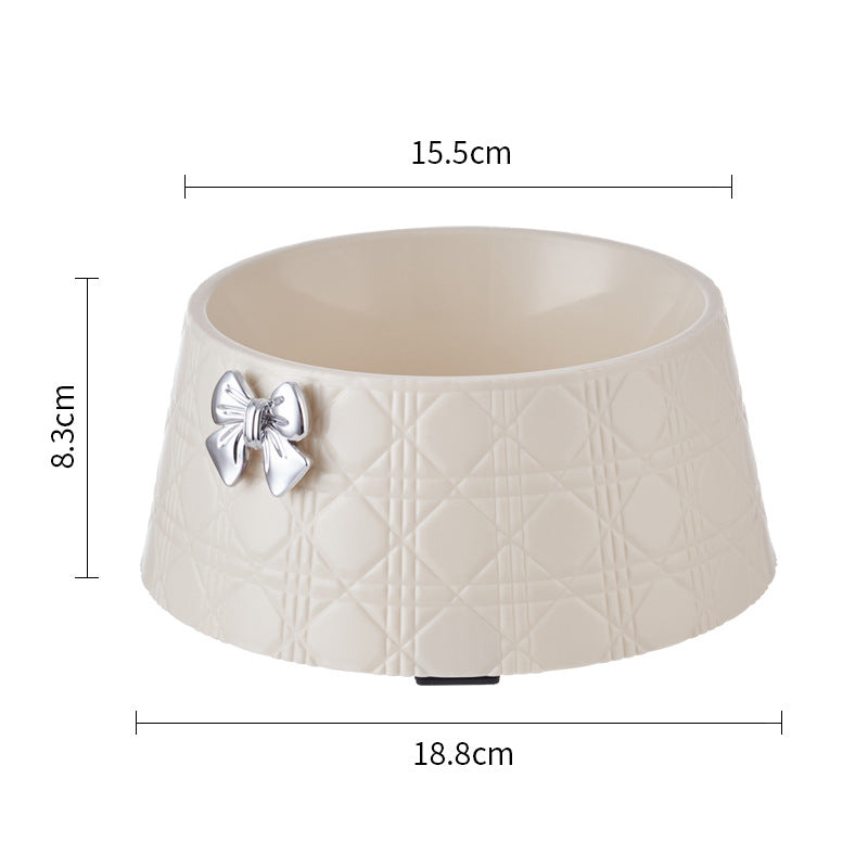 Princess Pet Feeding Bowl – Bowknot Diamond Design