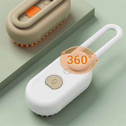 3-in-1 Electric Pet Steam Brush – Groom, Spray & Massage