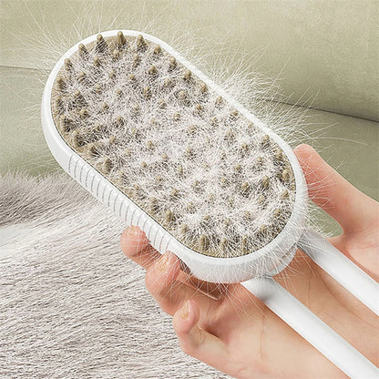 3-in-1 Electric Pet Steam Brush – Groom, Spray & Massage